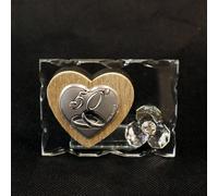 26161 Bomboniere 6pezzi Icona in Vetro con Cuore in Legno e Fiore in Cristallo 5