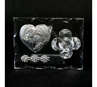 26199 Bomboniere 6pezzi Icona in Vetro con Piastra Cuore e Farfalla in Cristallo