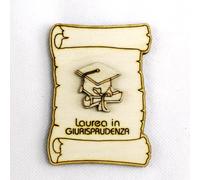 26525-tocco e pergamena Bomboniere 12pezzi Calamita Magnete Pergamena in legno L