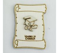 26526-tocco e pergamena Bomboniere 12pezzi Calamita Magnete Pergamena in legno L