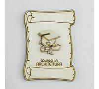 26527-tocco e pergamena Bomboniere 12pezzi Calamita Magnete Pergamena in legno L