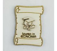 26528-tocco e pergamena Bomboniere 12pezzi Calamita Magnete Pergamena in legno L