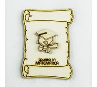 26530-tocco e pergamena Bomboniere 12pezzi Calamita Magnete Pergamena in legno L