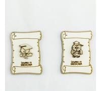 26532 Bomboniere 12pezzi Calamita Magnete Pergamena in legno Laurea in Medicina