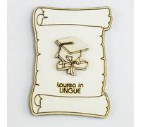 26534-tocco e pergamena Bomboniere 12pezzi Calamita Magnete Pergamena in legno L