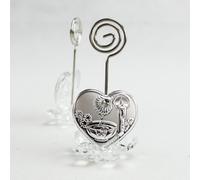 26543 Bomboniere 6pezzi Portafoto Memo Clip fiore in cristallo con Cuore per Bat