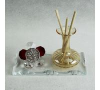 26671 Bomboniere 6pezzi Profumatore con Fiore colorato in cristallo e Albero del