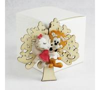 26728 Bomboniere 6pezzi Calamita Magnete Albero della Vita e Coppia Volpi innamo