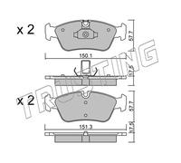 269.0 TRUSTING Kit pastiglie freno, Freno a disco per BMW