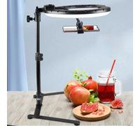 26CM Fotografia Illuminazione Telefono Ringlight Treppiede Supporto per foto Led Selfie Fill Anello luminoso Lampada per video Youtube Live COOK black