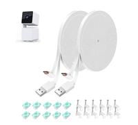 26FT L-Shape Connector Power Extension Cable for Wyze Cam Pan V3 & Blink Outdoor (3rd Gen) Camera - Flat Weatherproof Charging Power Cord (White) 2 Pack - Not for Wyze Cam V3