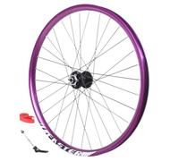26in Ruote Anteriori Posteriori Set Di Ruote Per Bicicletta Di Montagna Cerchi In Lega Di Alluminio A Doppia Parete QR 100 Mm/135 Mm Freno A Disco Mozzi 32H Per Cassetta 8-12 Velocità(Purple_Front whe