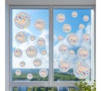 26PCS Adesivi Anti Collisione Vetri Arcobaleno,Rotondo Arcobaleno Adesivi per Finestre per Uccelli Strike,Arcobaleno Adesivi per Finestre,Uccelli Anticollisione Avviso,per porte e finestre