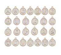 26pcs Az Alphabet Design in lega di zinco Double-sided Oil Drip Pendant Fai da te Creazione di gioielli Bead per bracciale, orecchini, collana, decorazione portachiavi Tagli UnicaLega di zinco