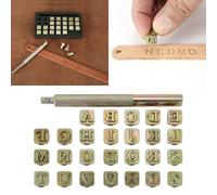 26pcs Lettera Timbri Alfabeto Metallo Punzone Set Mano pelle Attrezzi per Hobby