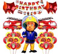 26PCS Palloncini Feuerwehrmann, Palloncini Fireman, Decorazione compleanno Feuerwehrmann, Forniture per feste Feuerwehrmann, Decorazione compleanno Fireman