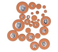 26Pcs Pastiglie per Sassofono, Parti di Strumenti a Fiato per Risuonatore con Risonatore per Fori di Risonanza in Pelle di Pecora Marrone(Sassofono contralto)
