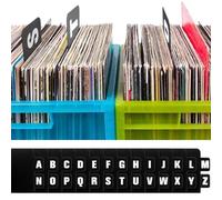 26pcs record divisori, 5, 7x4, 7 divisori record in vinile nero con schede alfabeti, A-Z alfabetico 26 holter organizer Guides per album CD DVD Media Book Vinyl