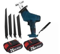 26V Seghetto elettrico a Gattuccio con 4 Lame e Valigia Doppia Batteria