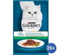 26x Bundle Alimento Gatto Purina Perle Buste Filettini 85 Grammi Coniglio