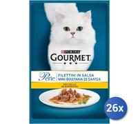 26x Bundle Alimento Gatto Purina Perle Buste Filettini 85 Grammi Pollo