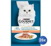26x Bundle Alimento Gatto Purina Perle Buste Filettini 85 Grammi Salmone