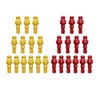 26x Calcio Tabella Uomini Giocatore Giocattoli Casa Biliardino Parti di Compleanno Gioco Giocattolo Rosso Giallo 107x36mm