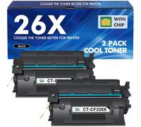 26X Cartuccia Toner Compatibile per HP 26A CF226X CF226A LaserJet Pro M402n MFP M426fdw M426dw M402dn M402d M426fdn M402dw 2-Nero