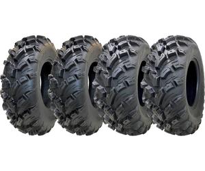 26x10.00-12 & 26x8.00-12 Atv 6ply P3080 Obor Pinacle Strada Legale (Set Di 4)