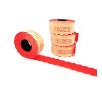 26x12 Blister 10 Rotoli Etichette per Prezzatrice, Rosso Fluo Permanente, 1.000 Etichette per Rotolo, Totale 10.000 Etichette
