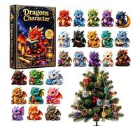 - 26x18cm 2D acrylic dragon ornament countdown | 24-day dragon ornament countdown calendar features 2D acrylic designs to decorate homes, desks, and living rooms for the