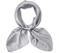 27.5 '' sciarpa di seta sciarpa quadrata media del collo della testa del raso per le donne capelli che dormono di notte, Grigio chiaro, Etichettalia unica