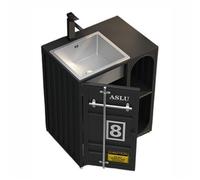 27.5" Vanity, Cabinet with Stainless Steel Sink, Style Metal Combo Sink Open Storage (Color : Light Blue) (Black One Size)