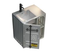 27.5" Vanity, Cabinet with Stainless Steel Sink, Style Metal Combo Sink Open Storage (Color : Light Blue) (Silver One Size)