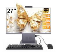27" Computer All-in-One per una scrivania efficiente con fotocamera | Ryzen 5 7640HS, 16 GB DDR5 per multitasking, SSD 512 GB reattivo, WiFi 6 doppia banda, telecamera rimovibile
