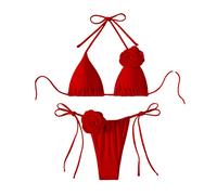 27) Costume da bagno bikini donna glamour due pezzi trendy decorazione floreale