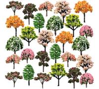 27 Pezzi Alberi Modello Misto, Albero del Diorama Plastic, Albero Misti per Modellismo, Miniatura Alberi Treno, per Paesaggio DIY, Paesaggi in Miniatura, Tavolo di Sabbia, Modello di Paesaggio(5-7 cm)