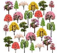 27 Pezzi Alberi Modello Misto, Albero del Diorama Plastic, Albero Misti per Modellismo, Miniatura Alberi Treno per Paesaggio DIY, Paesaggi in Miniatura, Tavolo di Sabbia, Modello di Paesaggio 5- 7 cm