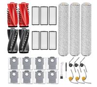 27 pezzi di ricambio compatibili con Roborock Qrevo Curv 2 Flow Robot aspirapolvere tra cui 2 spazzole principali, 6 spazzole laterali, 6 filtri, 8 sacchetti per la polvere, 3 rulli mocio, 1 strumento