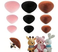 27 pezzi Nasi in plastica, adatti per bambole all'uncinetto, nasi neri, rosa e marroni con anelli, per bambole artigianali, pupazzi, accessori per orsacchiotti (3 colori) 27 pezzi - 3 colori misti,27