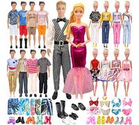 27 Pezzi vestiti e Accessori Compatibile con Barbie,1 completo 5 vestiti casual 2 costumi da bagno, 1 abito da sera 2 abiti 2 vestiti casual 2 costumi da bagno 14 scarpe