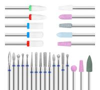 27 Punte Da Trapano per Unghie, Ricamo Levigatrice Unghie Professionale Punta Levigatrice Chiodo Ceramica per Rimuovere Gel E Cuticole
