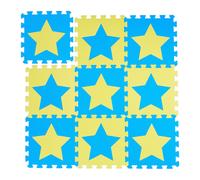 27 puzzle stelle tappeto area gioco baby bimbi set tasselli blu giallo cameretta