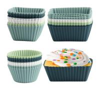 27 stampi in silicone rettangolari, quadrati e circolari per muffin, cupcake, budino e cottura - stampi da forno riutilizzabili