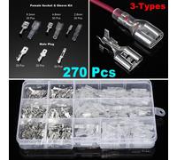 270 Pz. Connettore Faston Maschio Set Capicorda Assortimento Crimpare Elettrico