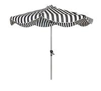 270cm Aluminium Pole 8 Ribs Sun with Crank Waterproof, Cream Parasol for Garden Balcony And Patio (Black)