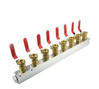 27x36mm 1/2" Female 2 3 4 5 6 7 8 9 10 Ways Solid Aluminum Air Manifold Block Splitter With Ball Valve(8 Way Port)