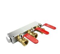 27x36mm 1/2" Female 2 3 4 5 6 7 8 9 10 Ways Solid Aluminum Air Manifold Block Splitter With Ball Valve(3 Way Port)