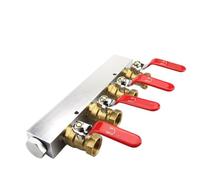 27x36mm 1/2" Female 2 3 4 5 6 7 8 9 10 Ways Solid Aluminum Air Manifold Block Splitter With Ball Valve(4 Way Port)