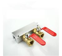 27x36mm 1/2" Female 2 3 4 5 6 7 8 9 10 Ways Solid Aluminum Air Manifold Block Splitter With Ball Valve(2 Way Port)